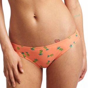 AERIE Pineapple Beach Bottom S Orange Low Rise